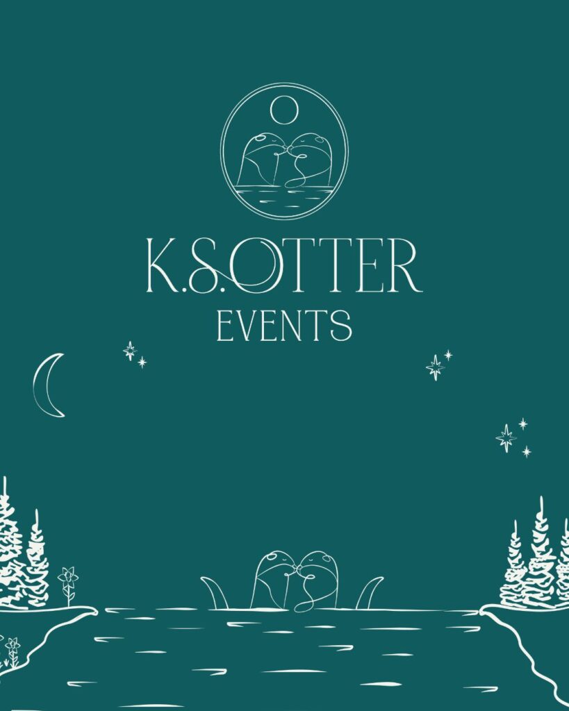 Logo illustrations for K.S.Otter Events, a North Carolina Wedding Planner