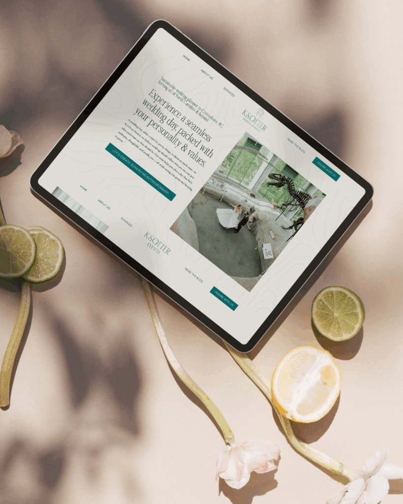 New Showit website design for K.S.Otter events