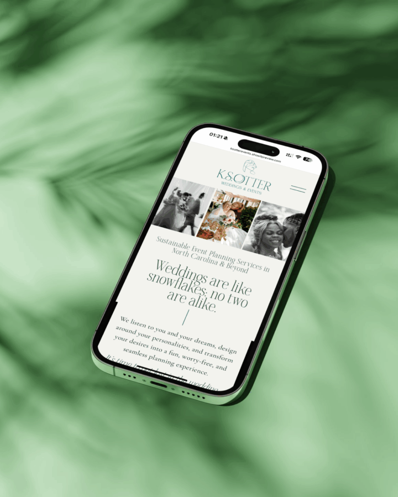 New Showit website design for K.S.Otter events